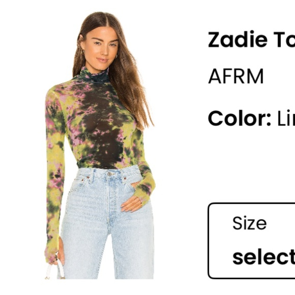 AFRM Zaire Top in Limelight Tie Dye